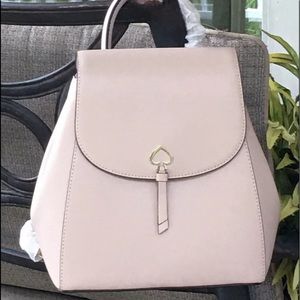 Kate spade adel backpack medium flap beige new